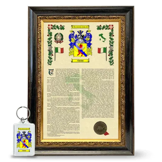 Clarini Framed Armorial History and Keychain - Heirloom