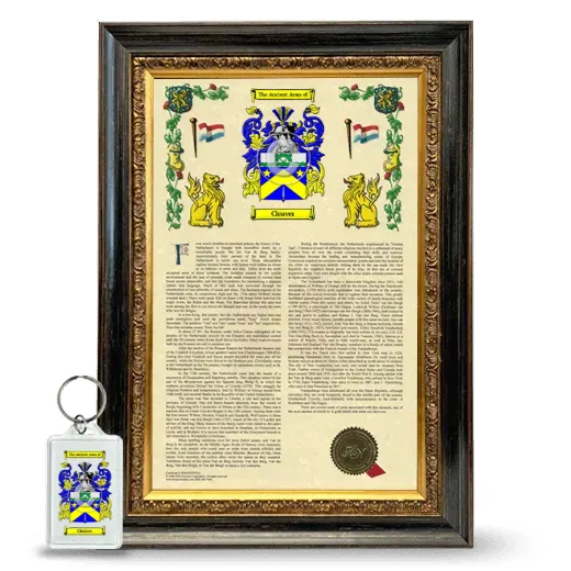 Cleaver Framed Armorial History and Keychain - Heirloom