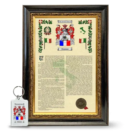 Clemenza Framed Armorial History and Keychain - Heirloom