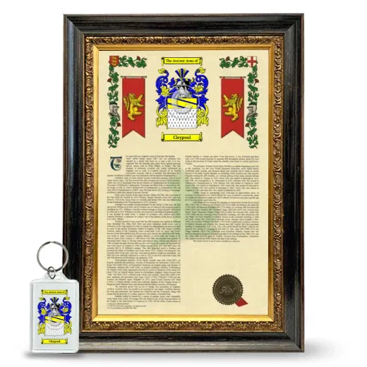 Cleypool Framed Armorial History and Keychain - Heirloom