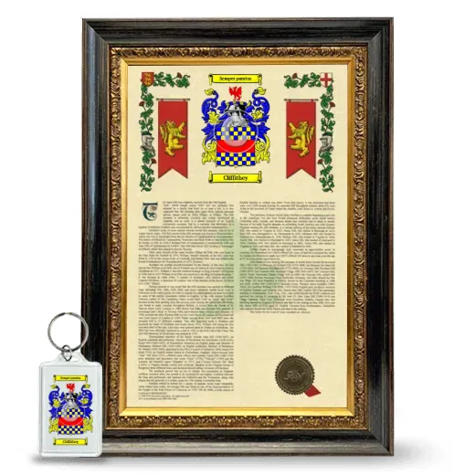 Cliffithey Framed Armorial History and Keychain - Heirloom