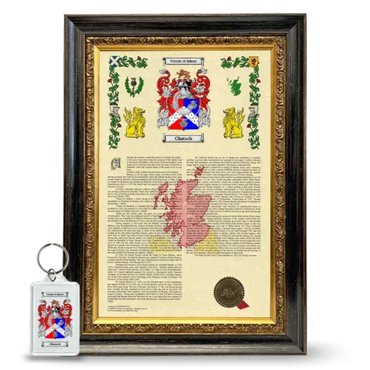 Clintach Framed Armorial History and Keychain - Heirloom