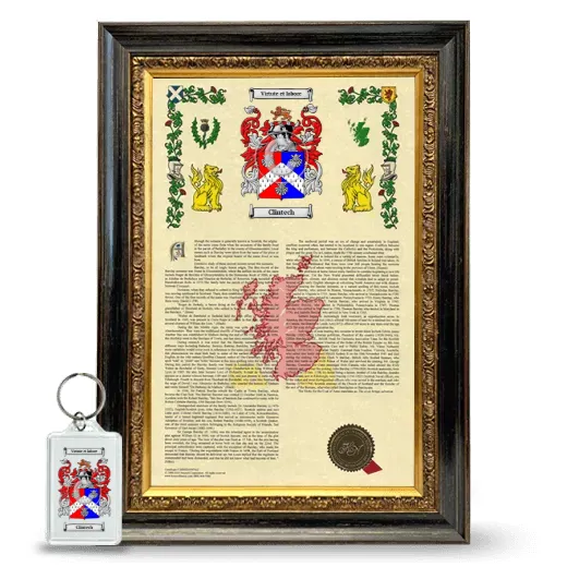Clintech Framed Armorial History and Keychain - Heirloom