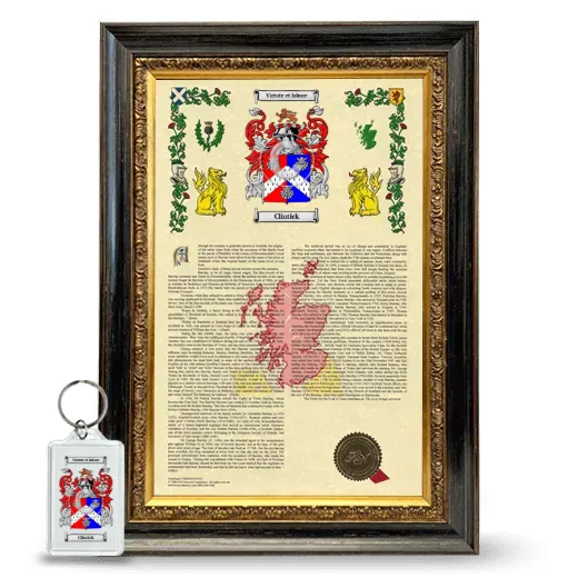 Clintick Framed Armorial History and Keychain - Heirloom