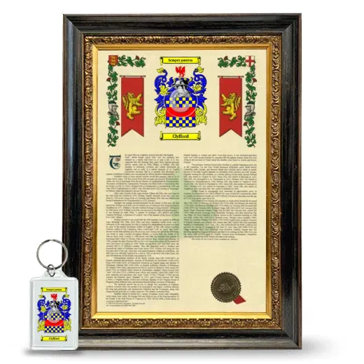 Clyfford Framed Armorial History and Keychain - Heirloom