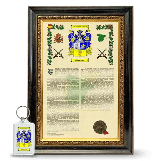 Cobarubia Framed Armorial History and Keychain - Heirloom