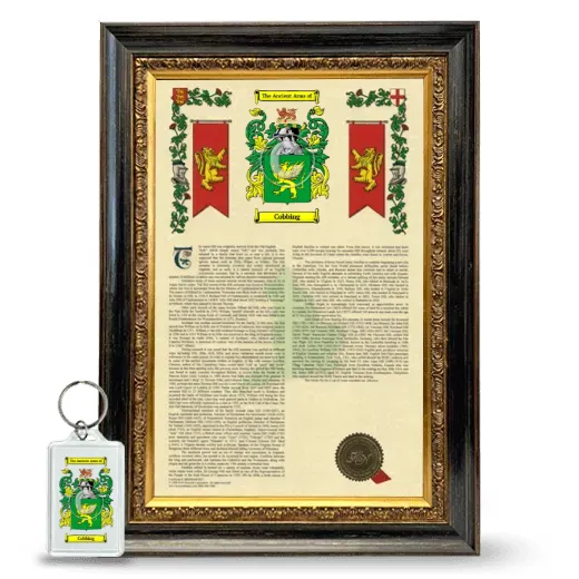 Cobbing Framed Armorial History and Keychain - Heirloom