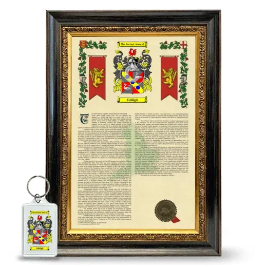 Cobligh Framed Armorial History and Keychain - Heirloom
