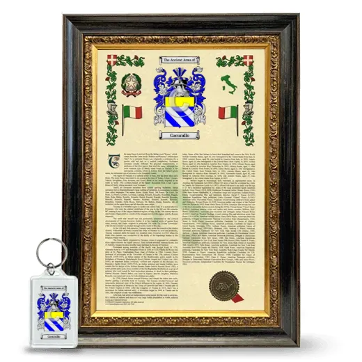 Cocurullo Framed Armorial History and Keychain - Heirloom