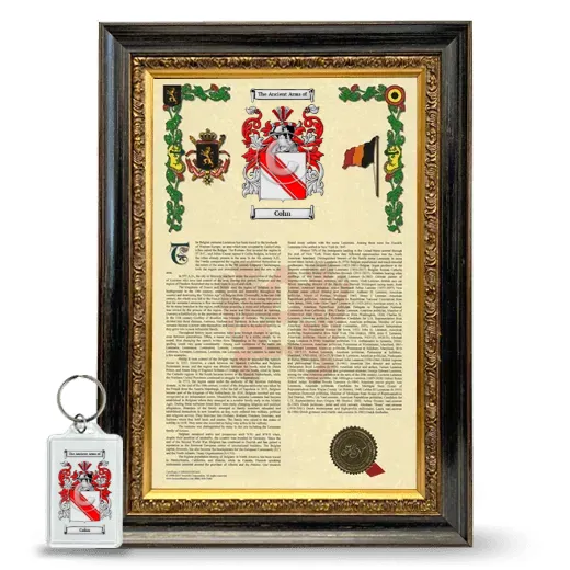 Cohn Framed Armorial History and Keychain - Heirloom
