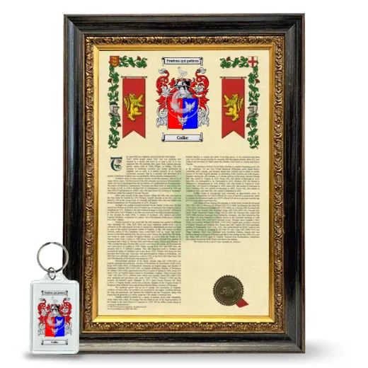 Coike Framed Armorial History and Keychain - Heirloom