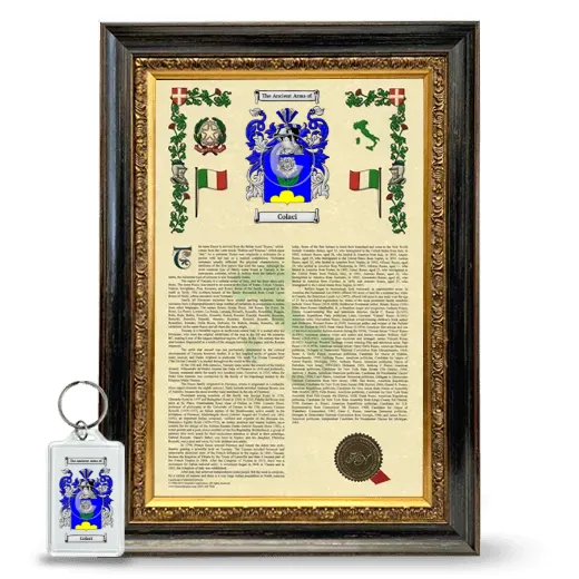 Colaci Framed Armorial History and Keychain - Heirloom