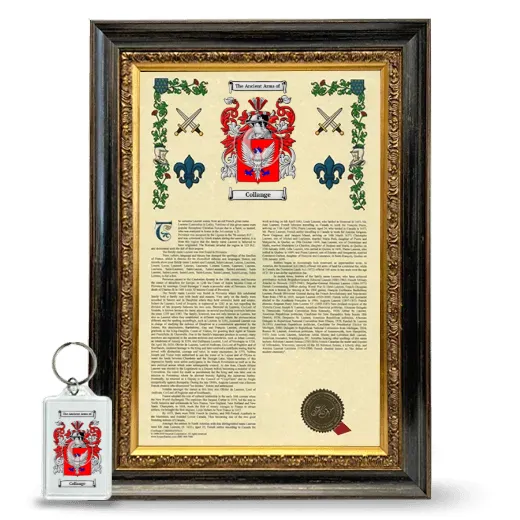 Collange Framed Armorial History and Keychain - Heirloom