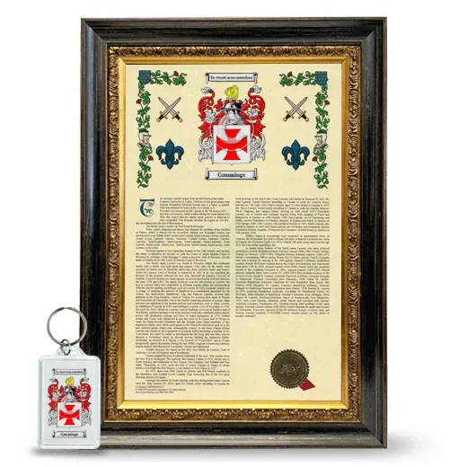 Comminge Framed Armorial History and Keychain - Heirloom