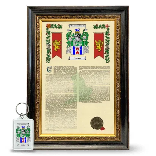 Condray Framed Armorial History and Keychain - Heirloom