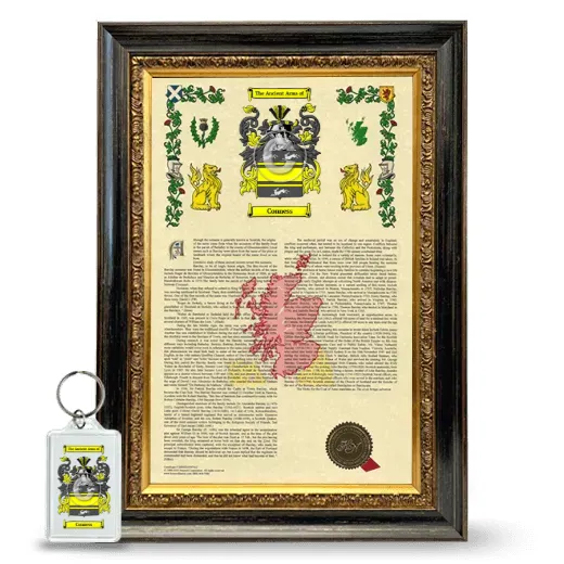 Conness Framed Armorial History and Keychain - Heirloom