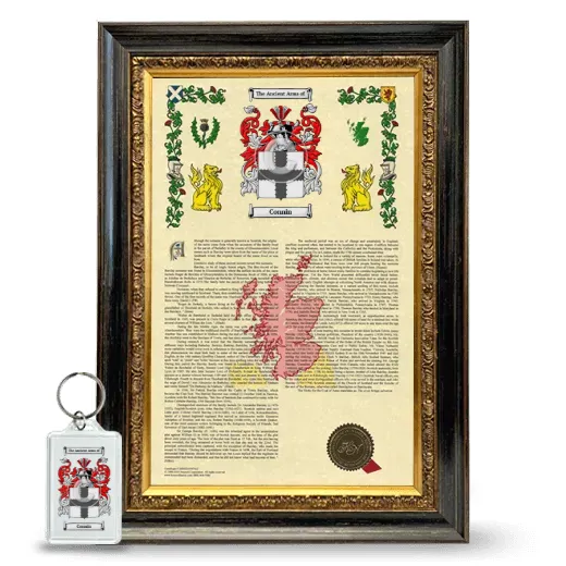 Connin Framed Armorial History and Keychain - Heirloom