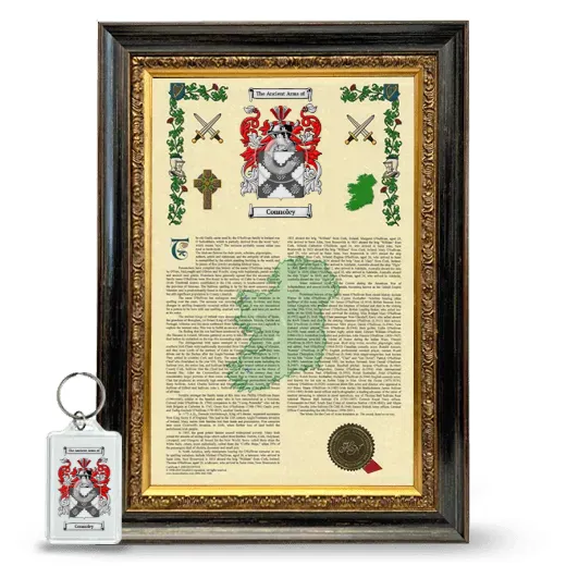 Connoley Framed Armorial History and Keychain - Heirloom