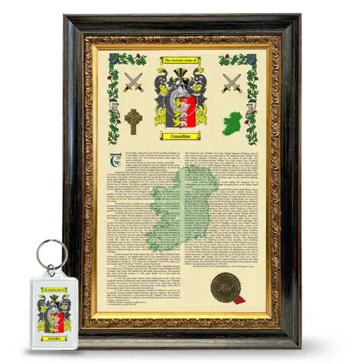 Considine Framed Armorial History and Keychain - Heirloom