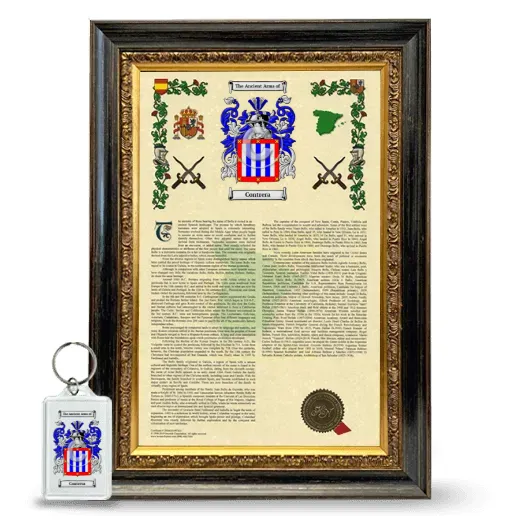 Contrera Framed Armorial History and Keychain - Heirloom