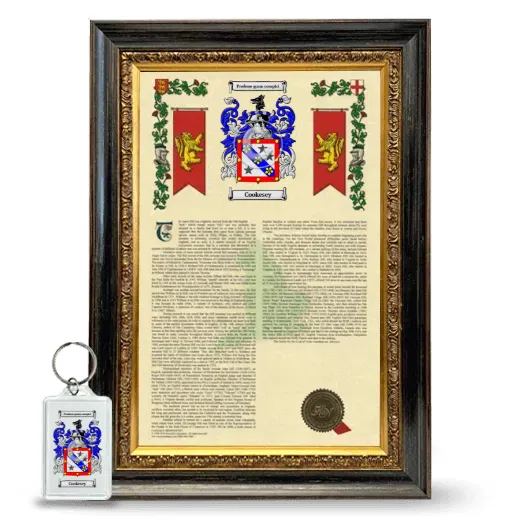 Cookesey Framed Armorial History and Keychain - Heirloom