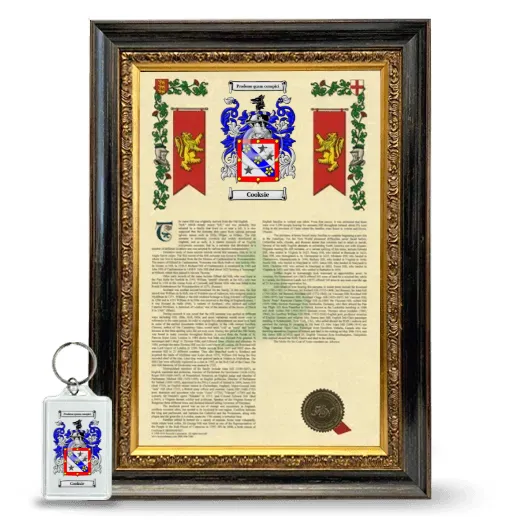 Cooksie Framed Armorial History and Keychain - Heirloom