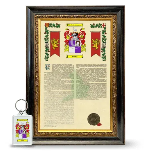 Cooky Framed Armorial History and Keychain - Heirloom