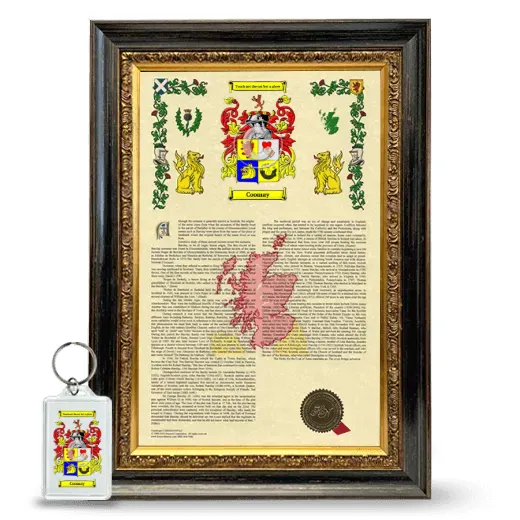 Coomay Framed Armorial History and Keychain - Heirloom