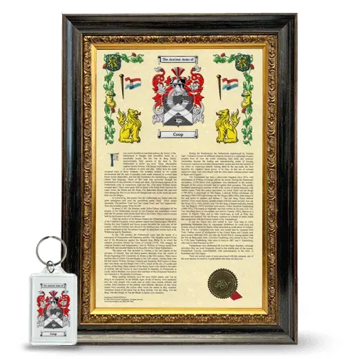 Coop Framed Armorial History and Keychain - Heirloom