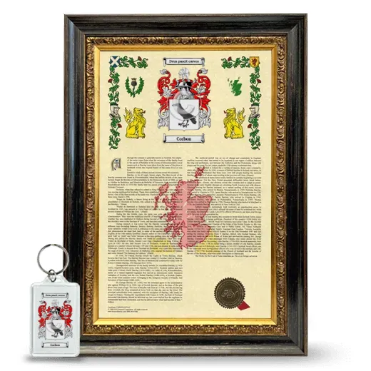 Corbon Framed Armorial History and Keychain - Heirloom