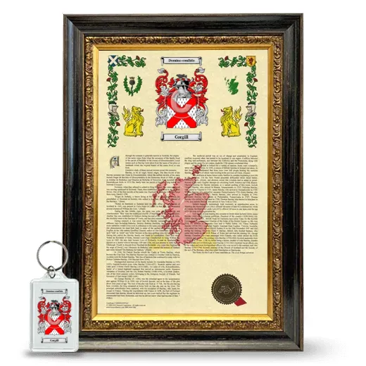 Corgill Framed Armorial History and Keychain - Heirloom