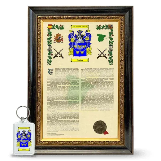 Corina Framed Armorial History and Keychain - Heirloom