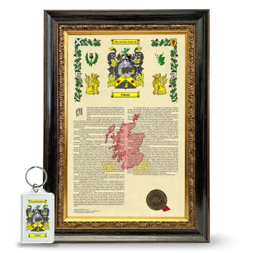 Correy Framed Armorial History and Keychain - Heirloom