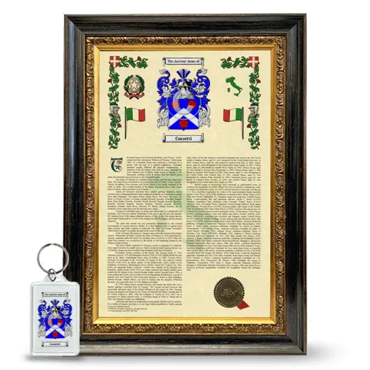Corsetti Framed Armorial History and Keychain - Heirloom