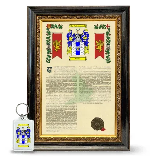 Corve Framed Armorial History and Keychain - Heirloom