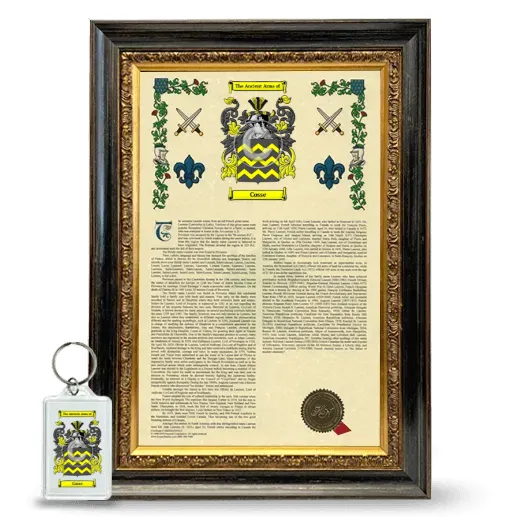 Cosse Framed Armorial History and Keychain - Heirloom