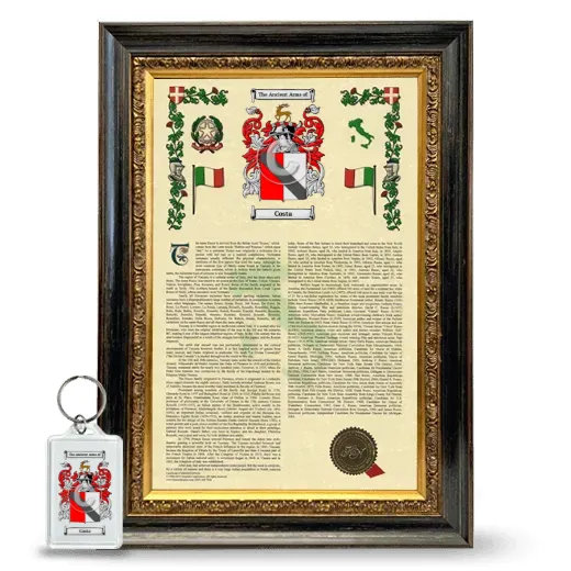 Costa Framed Armorial History and Keychain - Heirloom