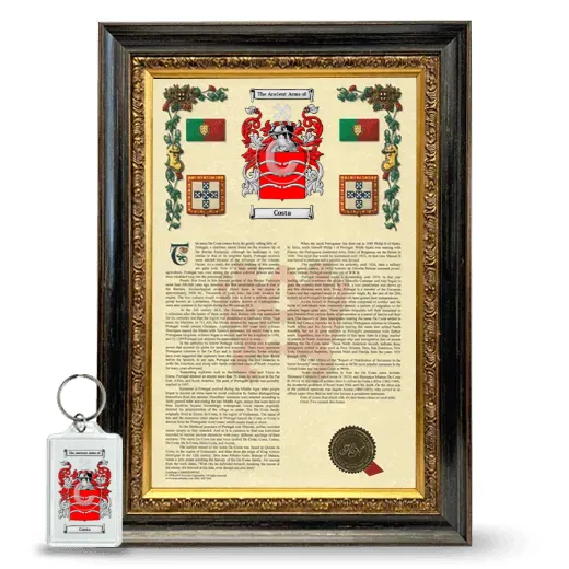 Costa Framed Armorial History and Keychain - Heirloom