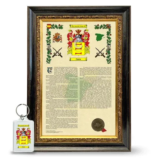 Costa Framed Armorial History and Keychain - Heirloom