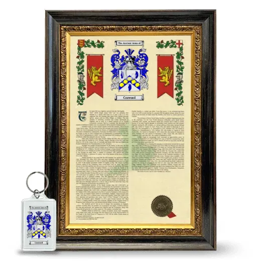 Cosword Framed Armorial History and Keychain - Heirloom