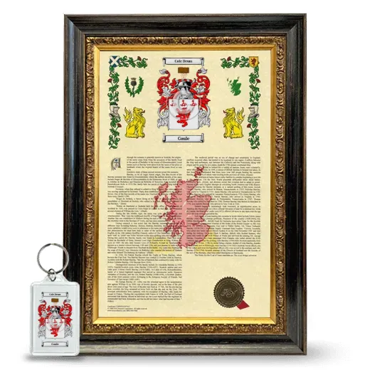 Coule Framed Armorial History and Keychain - Heirloom