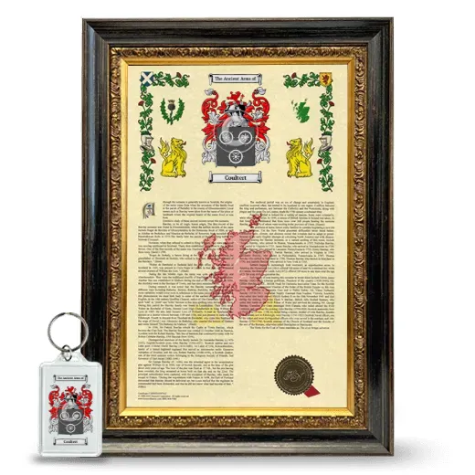 Coultert Framed Armorial History and Keychain - Heirloom