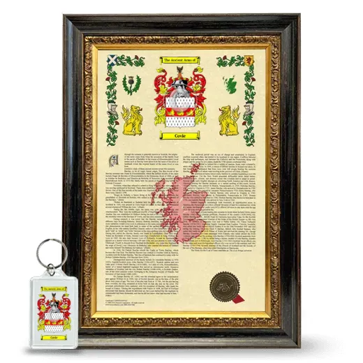 Covie Framed Armorial History and Keychain - Heirloom