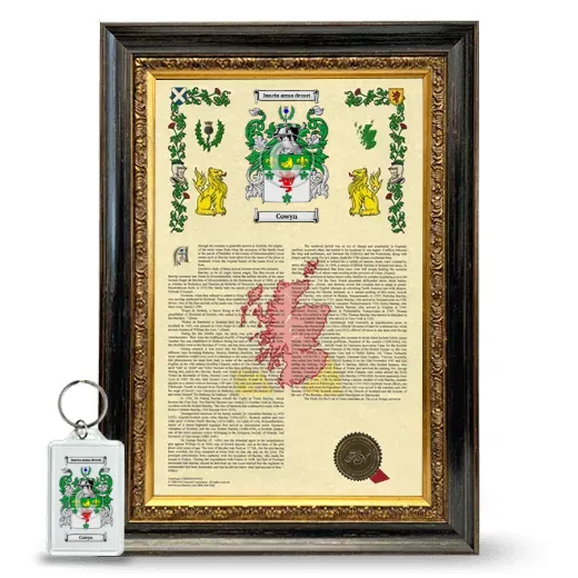 Cowyn Framed Armorial History and Keychain - Heirloom