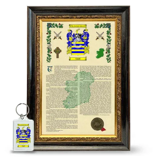 Coyel Framed Armorial History and Keychain - Heirloom