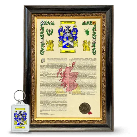 Craigie Framed Armorial History and Keychain - Heirloom