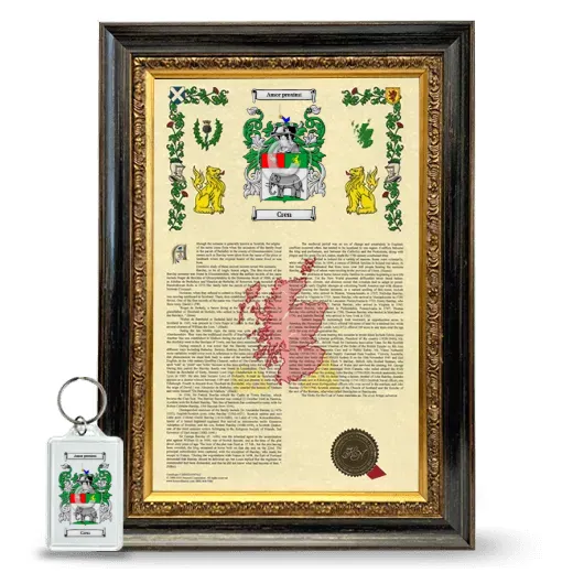 Cren Framed Armorial History and Keychain - Heirloom