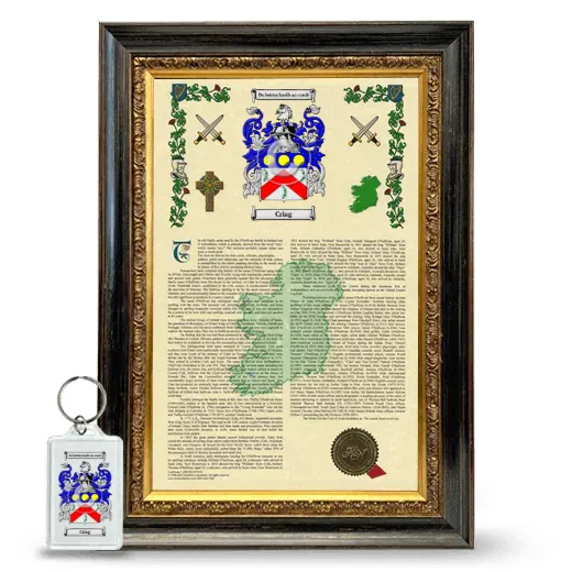 Criag Framed Armorial History and Keychain - Heirloom
