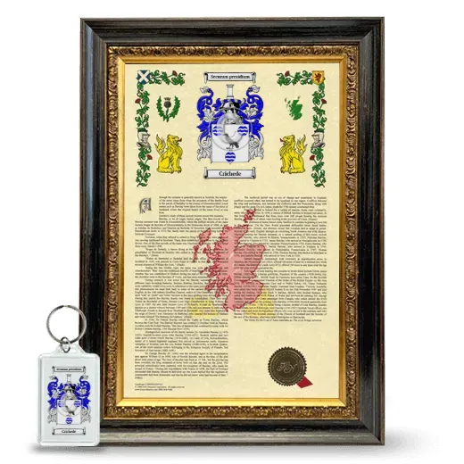 Crichede Framed Armorial History and Keychain - Heirloom