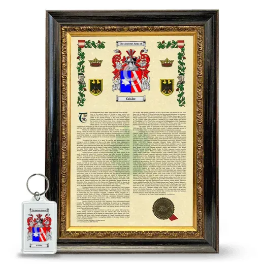 Crisler Framed Armorial History and Keychain - Heirloom